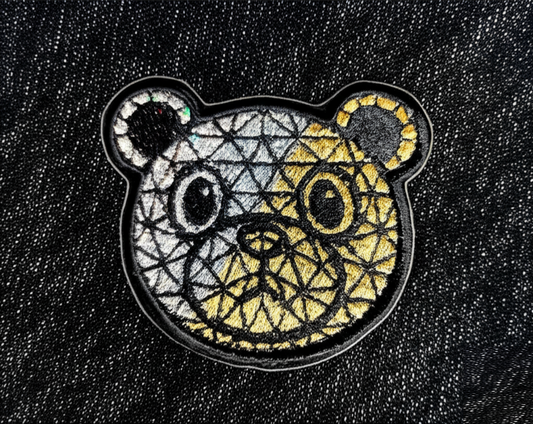 Riyla Geometric Teddy Bear Embroidered Velcro Patch
