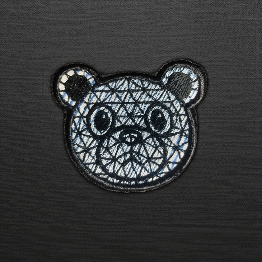 Riyla Geometric Teddy Bear Embroidered Velcro Patch