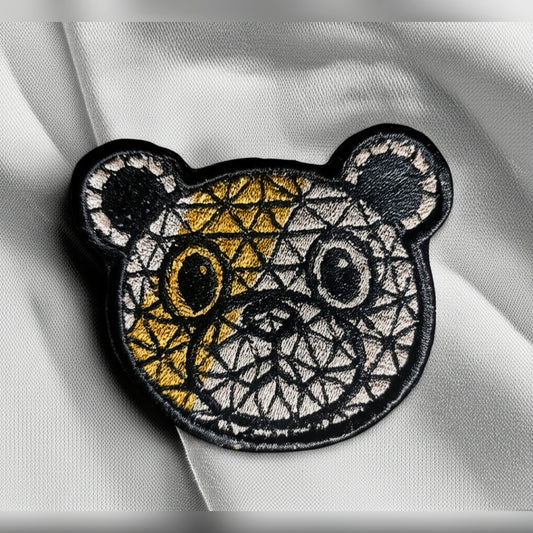 Riyla Geometric Teddy Bear Embroidered Velcro Patch